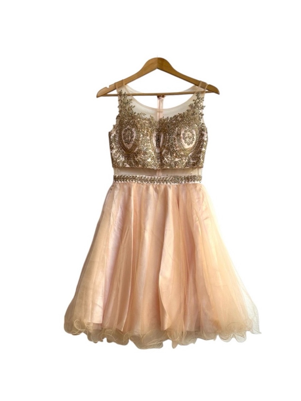 Pink Embellished Tulle Party Dress